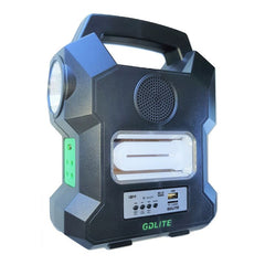 Sistem Solar cu Panou Solar AT PERFORMANCE® si 4 Becuri LED SMD / Lanterna, Intrare Alimentator 110 - 220 V, Intrare USB, Intrare 9V, Incarcare 15 ore, Negru.