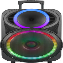 Boxă Portabilă Karaoke 12" KOLAV F1230, 400W PMPO, Acumulator Reîncărcabil, 2 Microfoane Wireless, Bluetooth, RGB LED, TWS, USB/TF, FM Radio, Telecomandă, Bass puternic