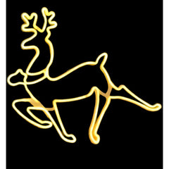 Decoratiune luminoasa Ren de Craciun AT PERFORMANCE®, 2 fete, cu Furtun LED, 57x50x4 cm, Alb cald.