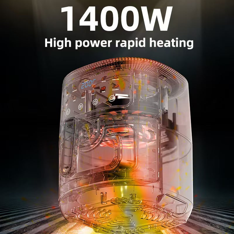 Friteuză cu Aer Cald AT PERFORMANCE® 8L, 10 Programe Smart, 2800W, Panou Tactil, Circulație 3D Aer Fierbinte, Teflon Non-Stick + 100 Bucăți Hârtie de Copt CADOU