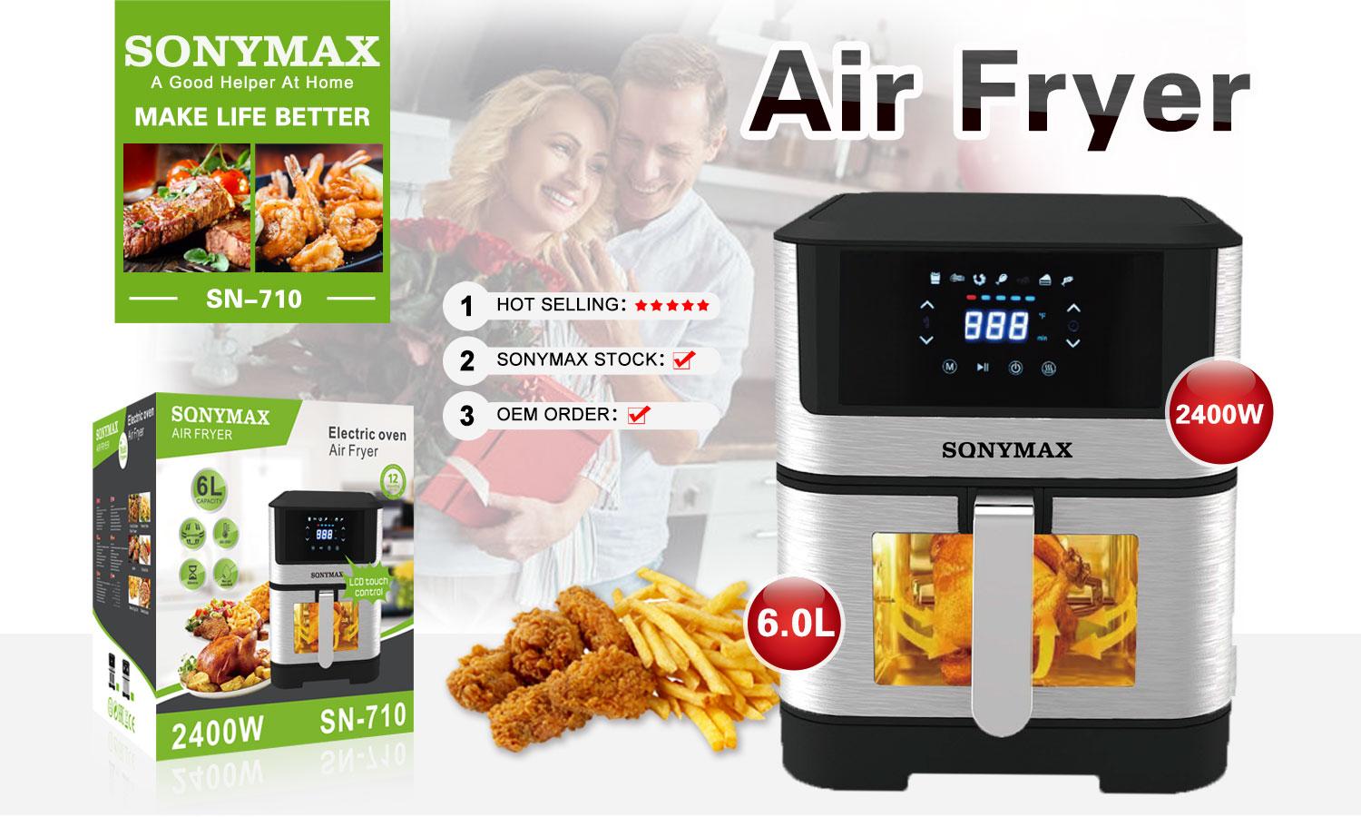 Friteuza cu Aer Cald, Fara Ulei, 6L, 2400W, Functie de Coacere 710