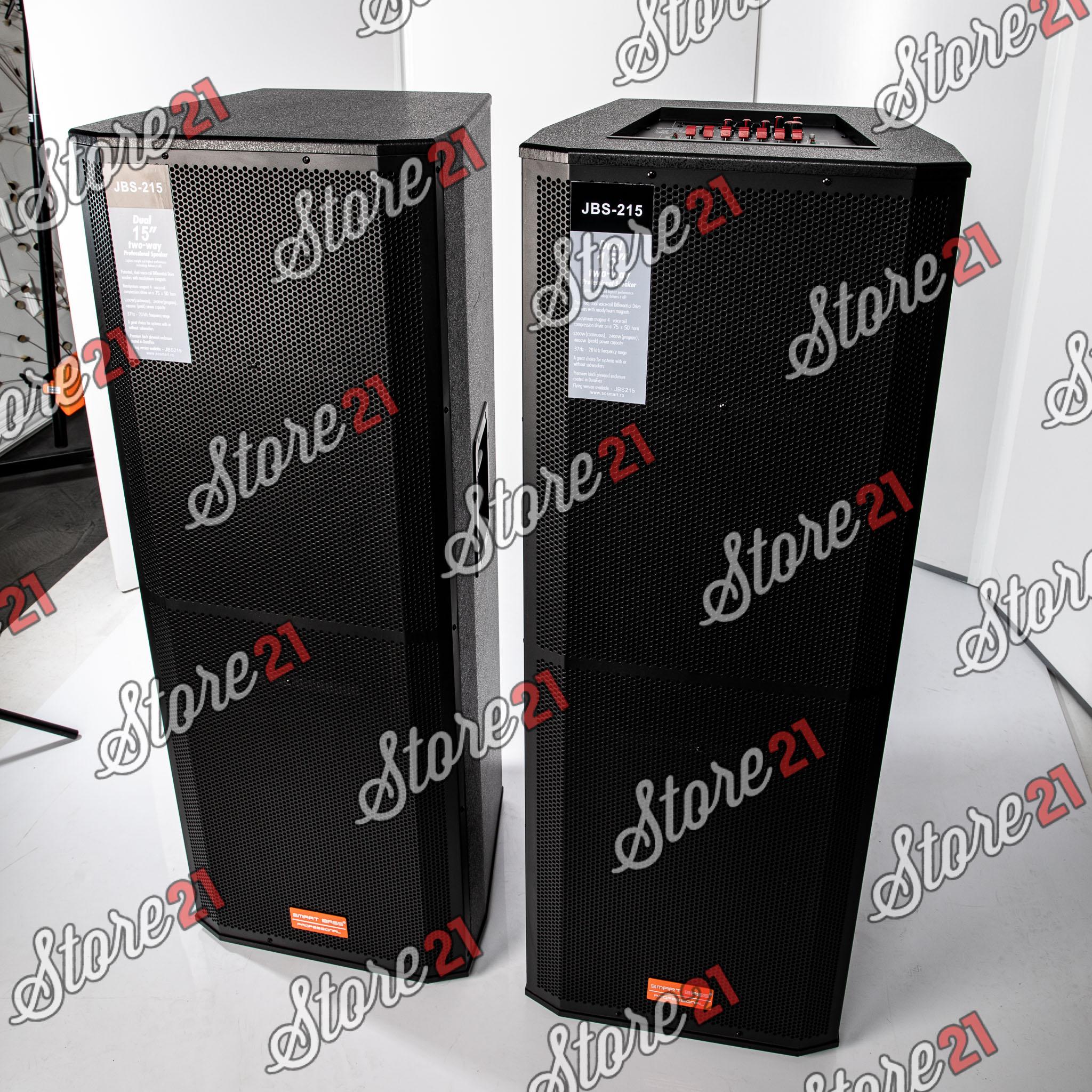 Set Boxe Profesionale Active , Bluetooth , 1000 W  , cu Mixer Puternic 2 microfoane fara fir cu ecran LCD+Telecomanda