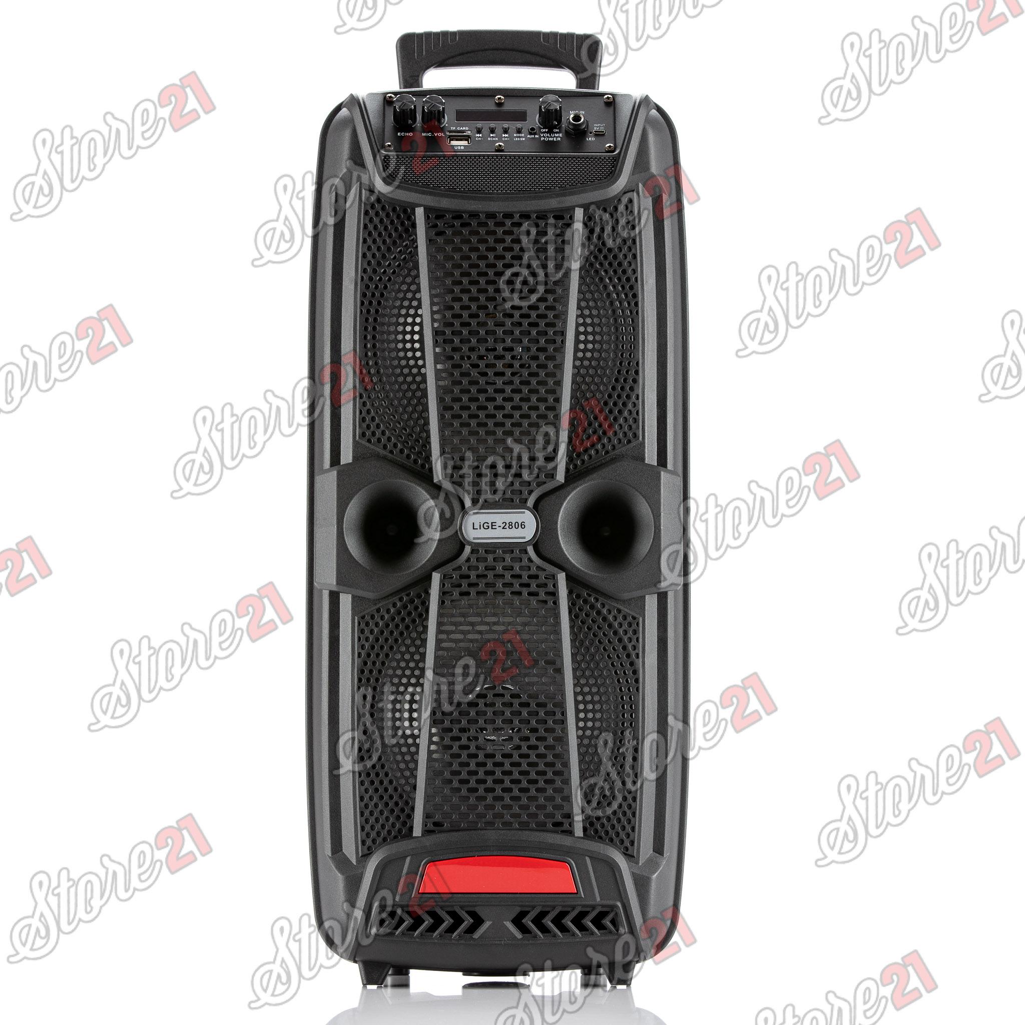 Boxa Activa Portabila XXL 208, 300 W, 2 Subwoofere De 8 Inch , USB, Radio, Blueooth , Microfoan CU Fir+ Castii wireless I12!