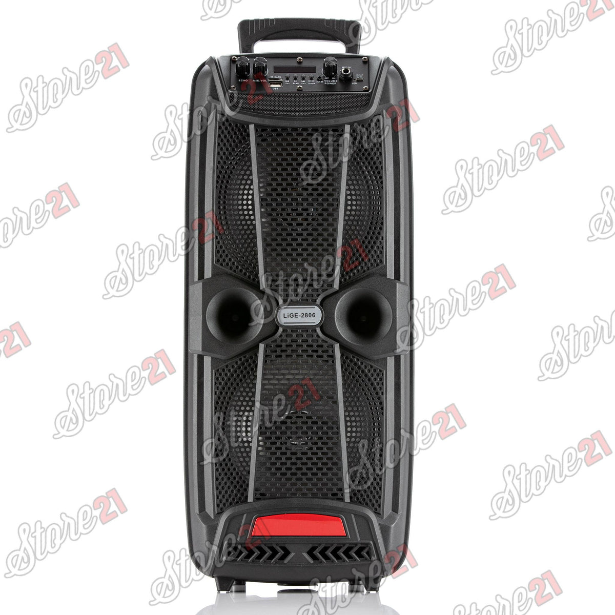 Boxa Activa Portabila XXL 208, 300 W, 2 Subwoofere De 8 Inch , USB, Radio, Blueooth , Microfoan CU Fir+ Castii wireless I12!