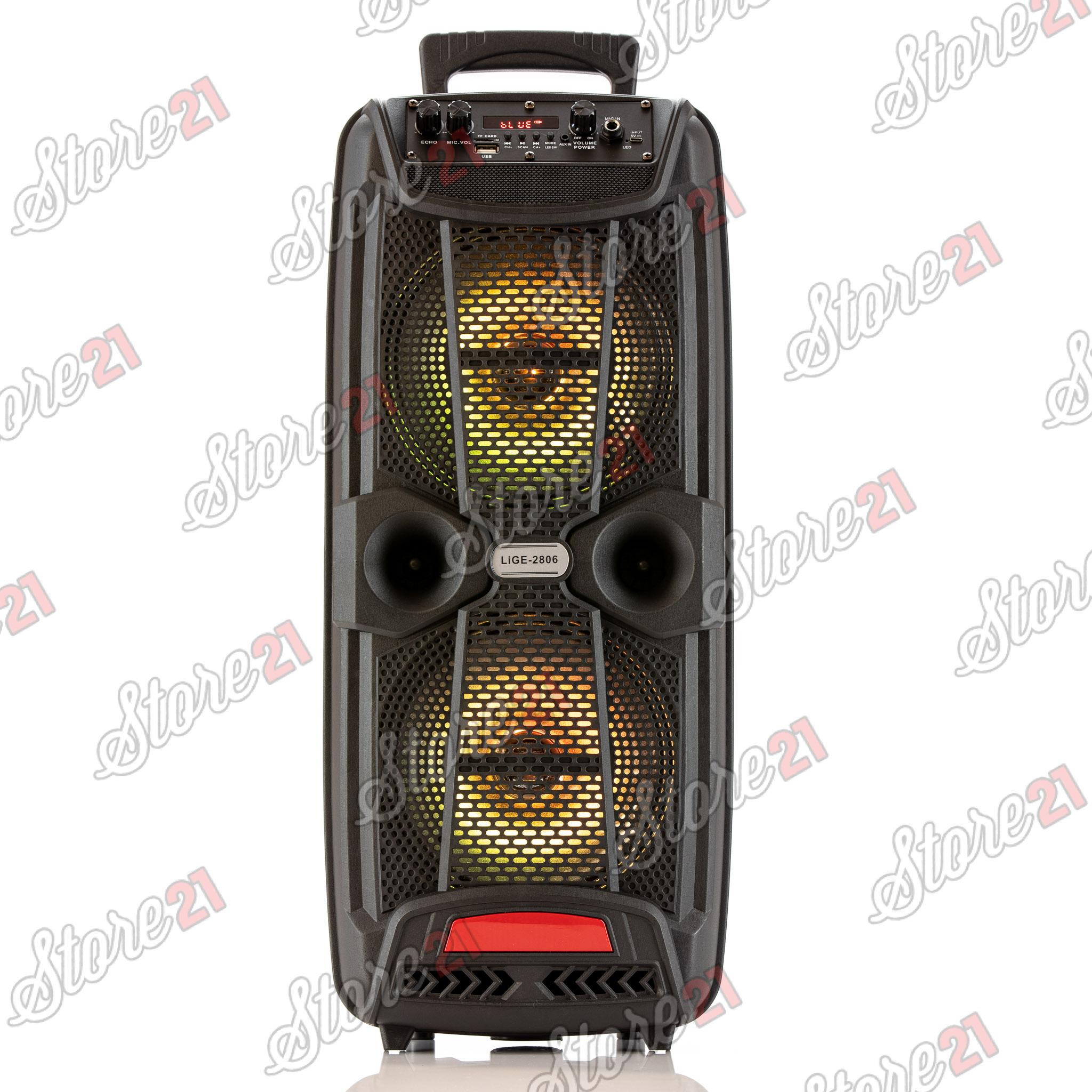 Boxa Activa Portabila XXL 208, 300 W, 2 Subwoofere De 8 Inch , USB, Radio, Blueooth , Microfoan CU Fir+ Castii wireless I12!