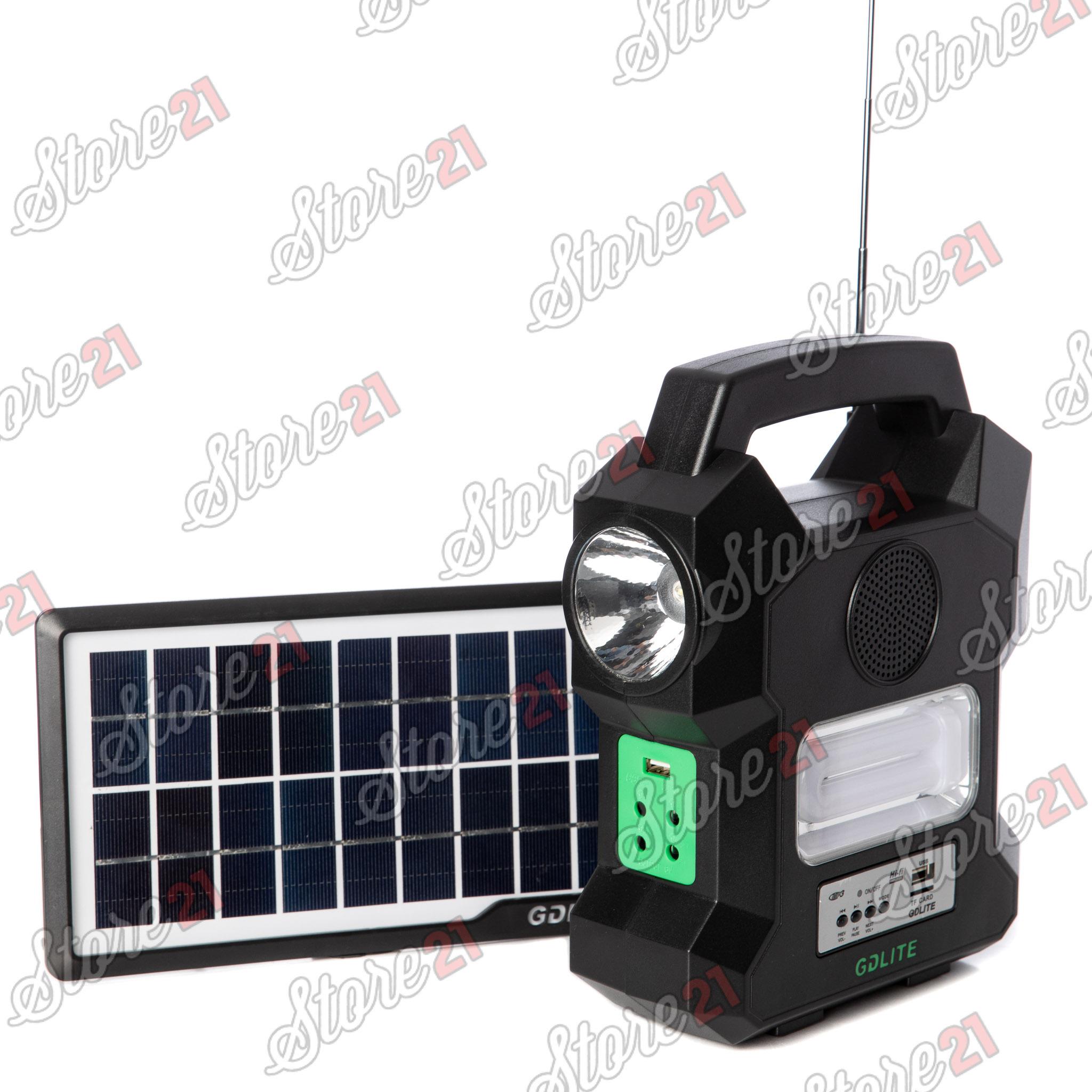 Kit Incarcator Urgente cu Panou Solar GdLite ,radio FM,lanterna,lampa 12 LED