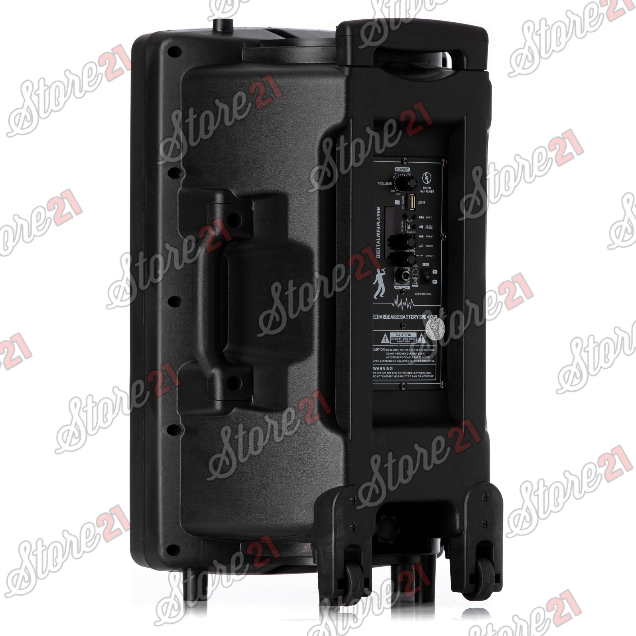 Boxa Troler Profesionala Portabila , 400W , Microfon cu fir , USB, Radio, Bluetooth,Card