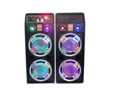 Set 2 Boxe audio 2304 , AT PERFORMANCE®, Original Temeisheng, Functie Bluetooth, SD Card, USB, 650w, Jocuri de lumini, Amplificator si Egalizator, Control Volum/Bass/Treble, Negre