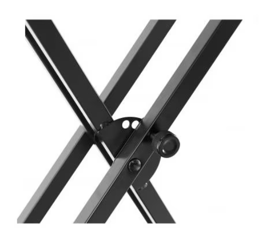 Stativ pentru Orga, Inaltime si Latime Ajustabile, Capacitate Maxima 25 Kg, Insertii de Cauciuc, Constructie In X, Picioare Anti-alunecare, Design Clasic, Negru
