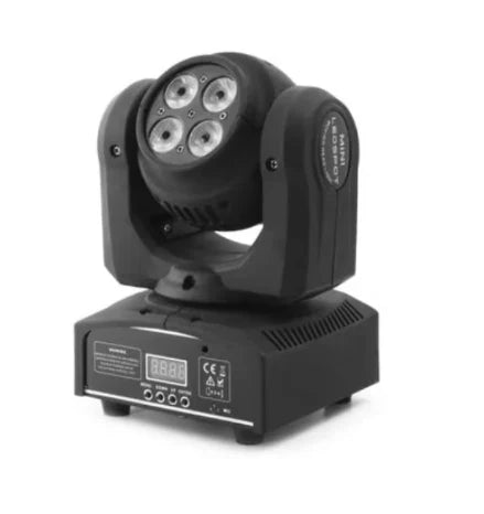 Proiector Mobil AT PERFORMANCE® cu Cap Dublu LED 100W – DMX, Gobo, Culori, Pan/Tilt Infinite
