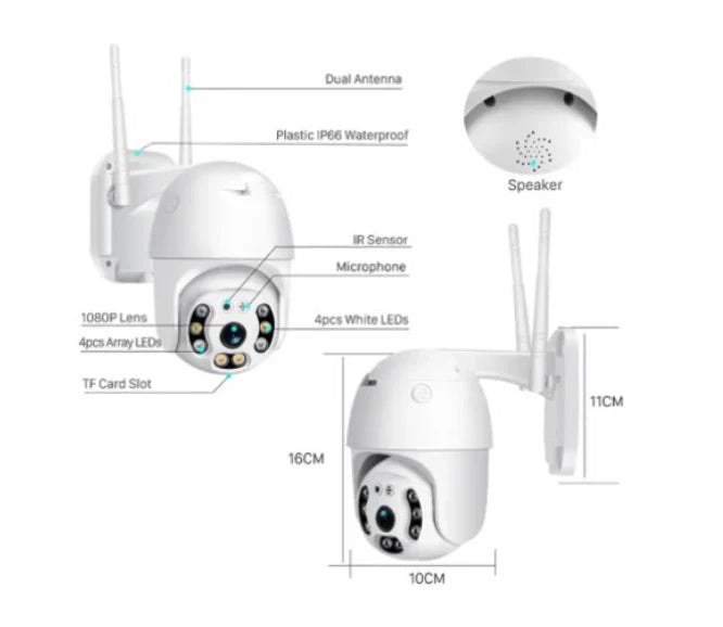 Camera Supraveghere, WiFi Night Vision 360°, Senzor De Miscare, At Performance, Pentru Exterior, Si Interior