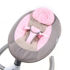 Leagan Electric Multifunctional RDB-6, Bluetooth, Telecomanda, Muzica incorporata si Acoperis rabatabil, Roz, 0-18 luni