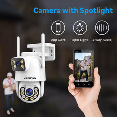 Cameră de Supraveghere IP WiFi HNY 6MP 4K, Rotire 355°, Detectare Umană, Recunoaștere Facială, IP66, Card 32GB Inclus