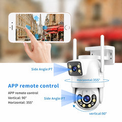 Cameră de Supraveghere IP WiFi HNY 6MP 4K, Rotire 355°, Detectare Umană, Recunoaștere Facială, IP66, Card 32GB Inclus