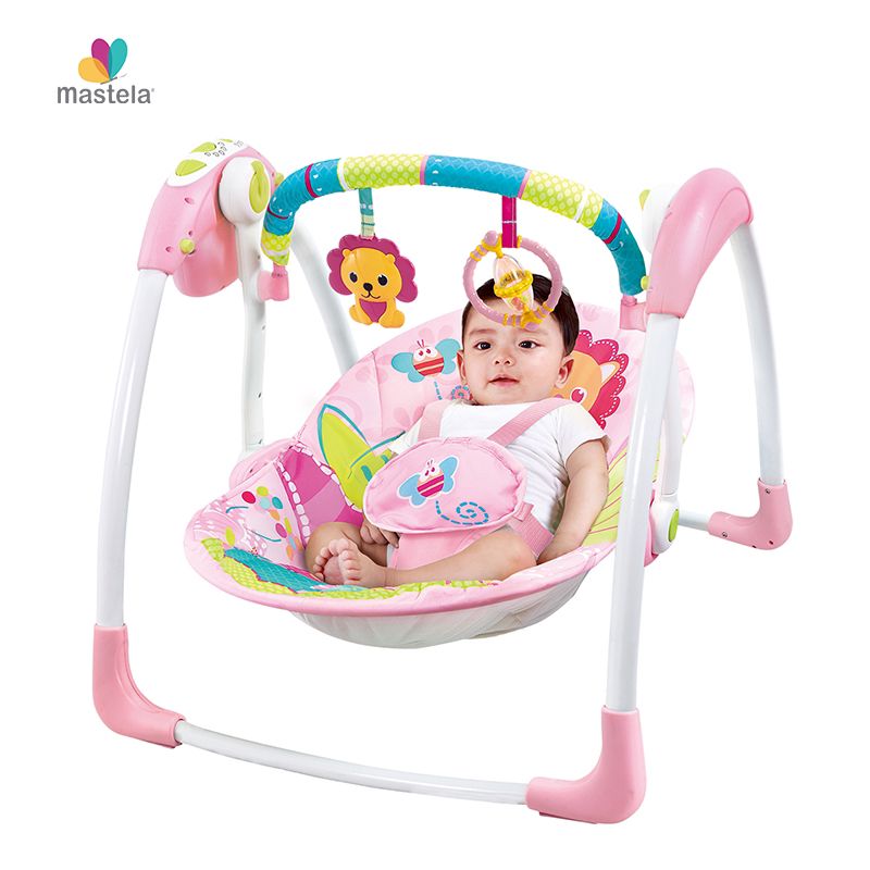 Balansoar Electric Portabil pentru Bebeluși Mastela Deluxe Portable Swing – 7 Melodii, 5 Viteze, 3 Temporizatoare, 2 Poziții de Înclinare