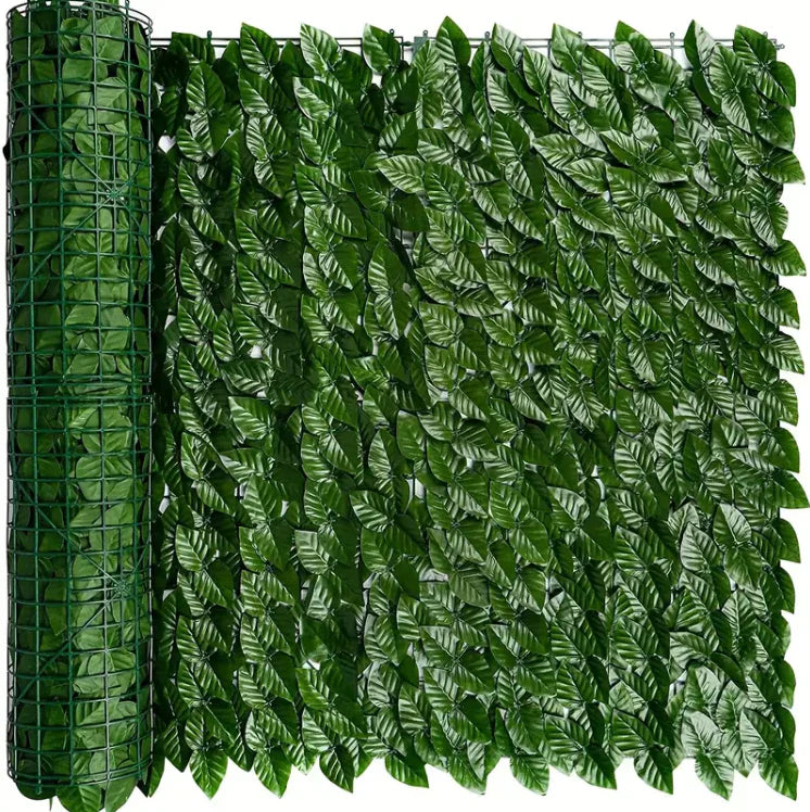 Gard viu decorativ frunze artificiale AT PERFORMANCE®, 3m x 1m lungime, verde