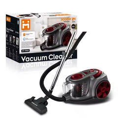 Aspirator fără sac HALEY 2L,1200W, Aspirator de praf Aspirator puternic cu fir, de calitate, cu ciclon, Rosu/Gri
