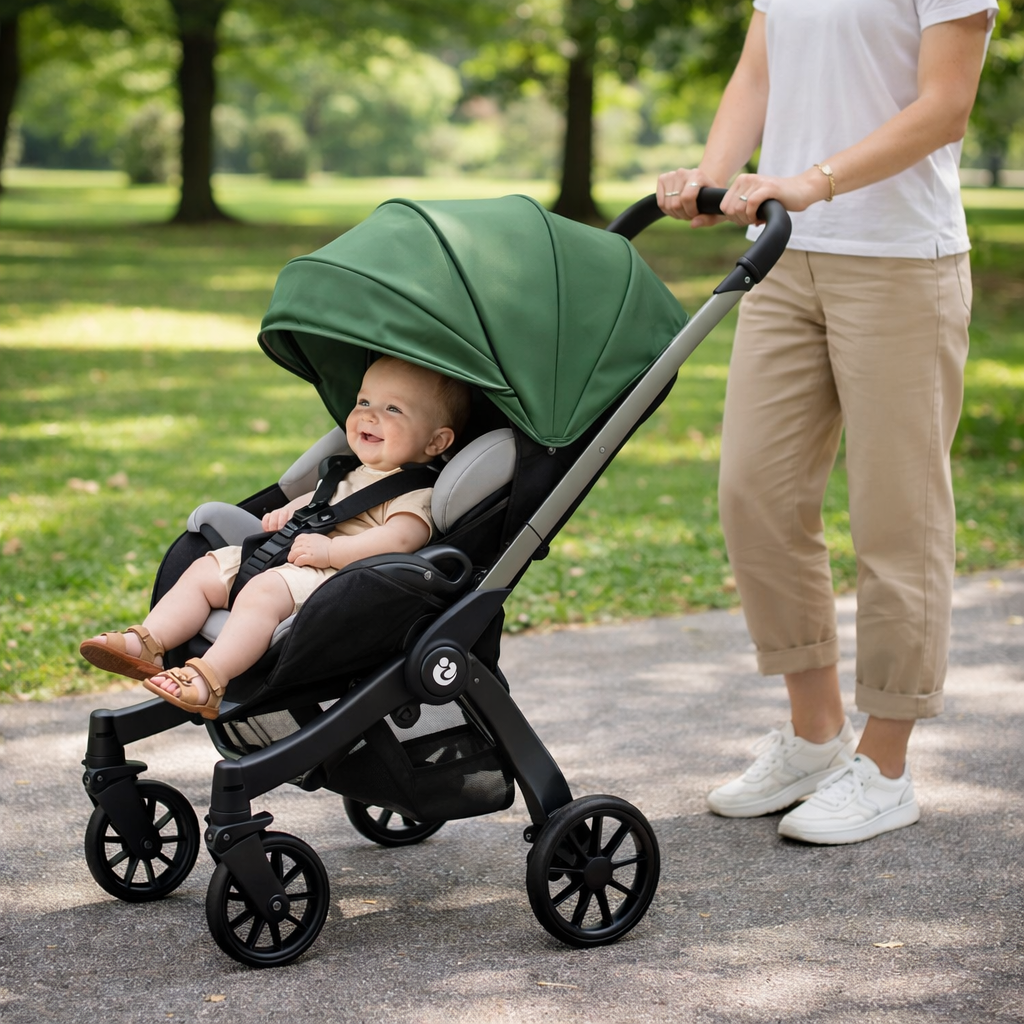 Cărucior travel 4 în 1 pentru Bebeluși Stroller Plus 2053 – Sistem Multifuncțional, 0-3 Ani