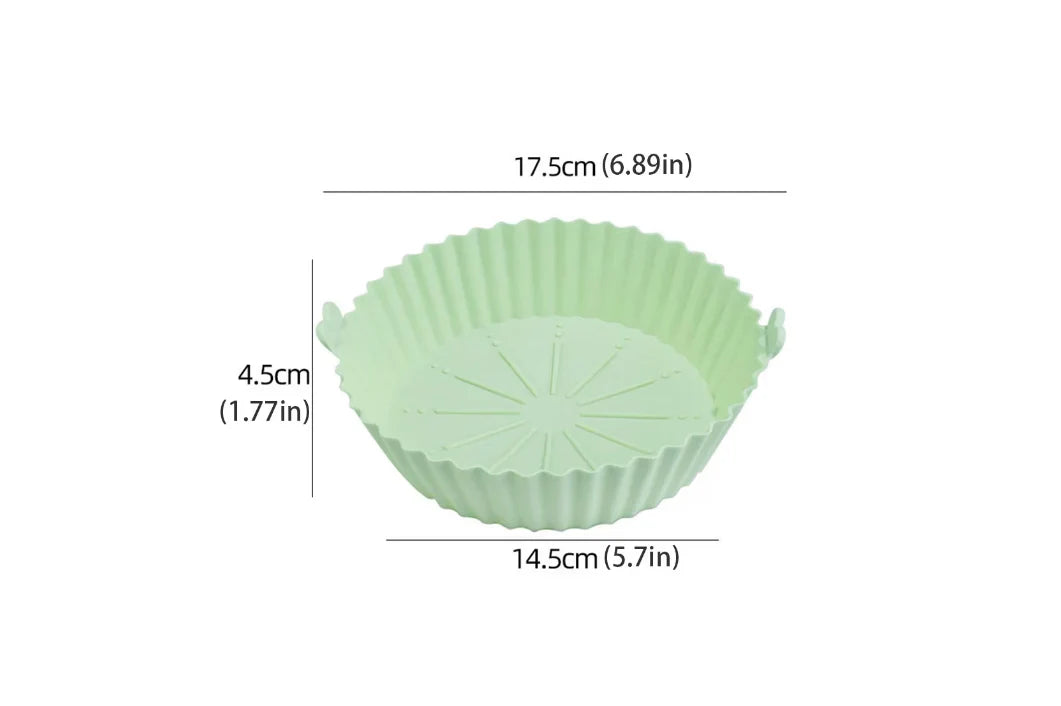 Tava pentru Air Fryer din Silicon, 18.3 cm, Gri, AT PERFORMANCE®, O Solutie Practica si Versatila pentru Gatitul Sanatos