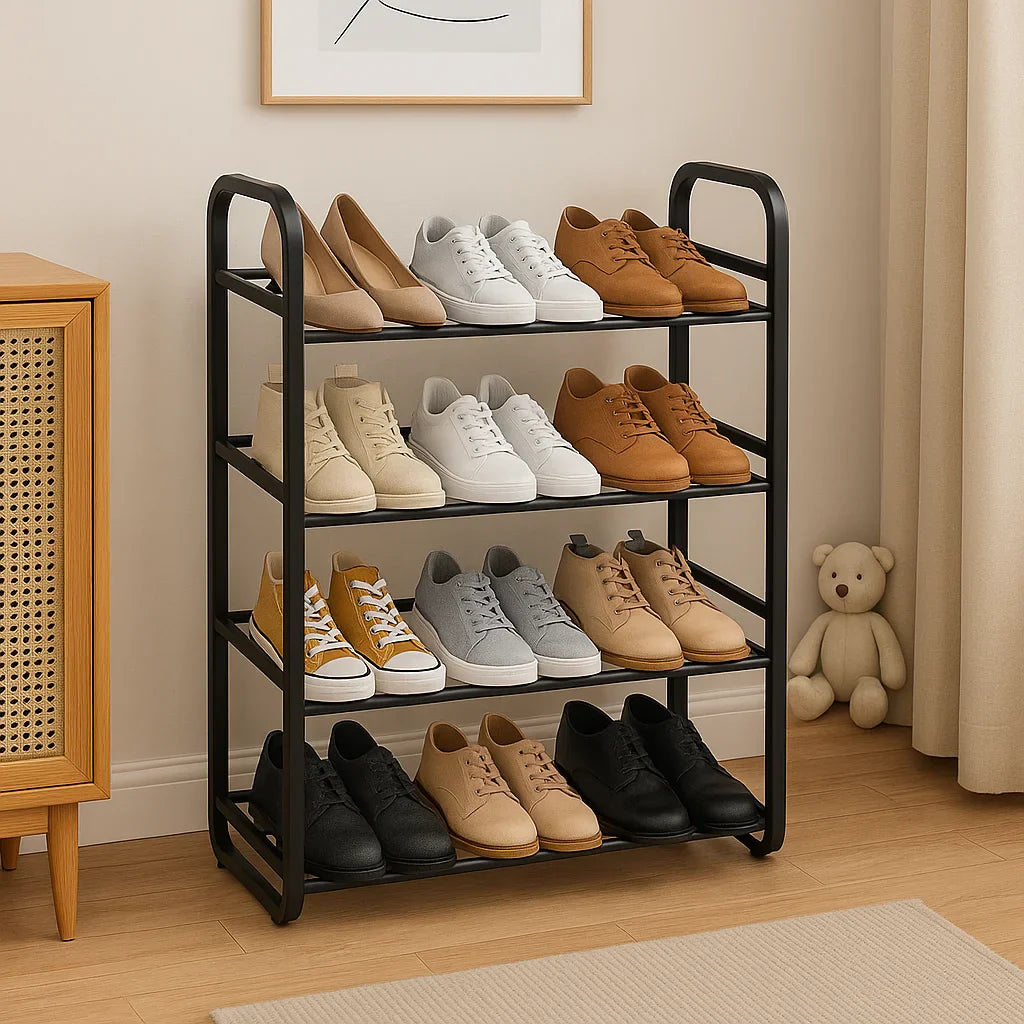 Raft modern pentru pantofi AT PERFORMANCE® – 4 etaje, compact și elegant