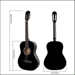 Chitara AT PERFORMANCE®, Clasica 4/4 Neagra, 38" (95cm), Lemn, 6 Corzi metalice, 20 De Taste.