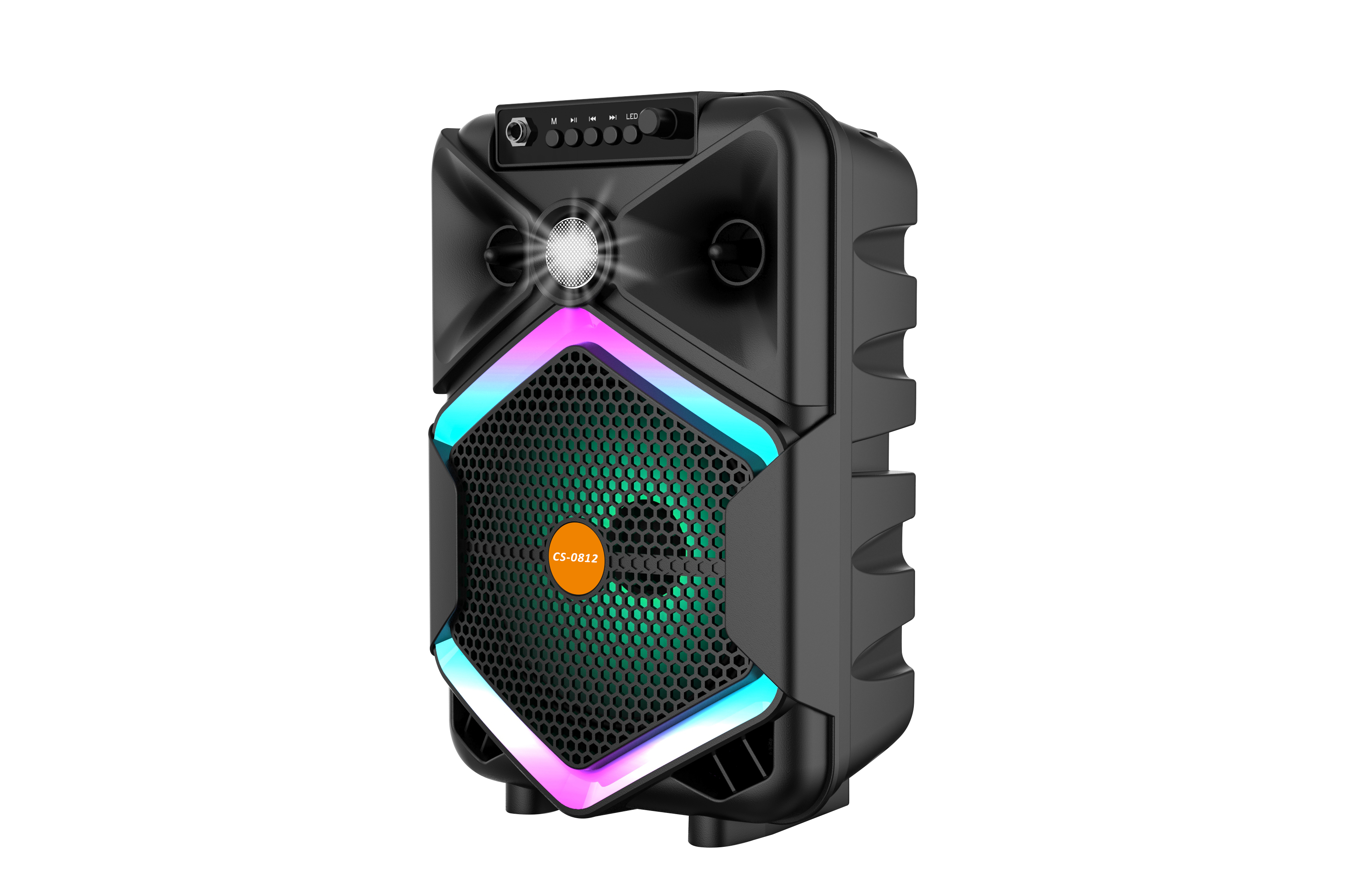 Boxa Portabila AT PERFORMANCE®, cu Lumini RGB, Putere 100W, MP3, USB, Bluetooth, TF, WIFI, Slot Microfon, Karaoke, Acumulator, Negru