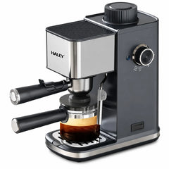Espressor de Cafea HALEY HY-2822, 1500W, 5 Bar, Rezervor 350 ml, Sistem Spumare Lapte, Filtru Inox, Carafă din Sticlă Borosilicată
