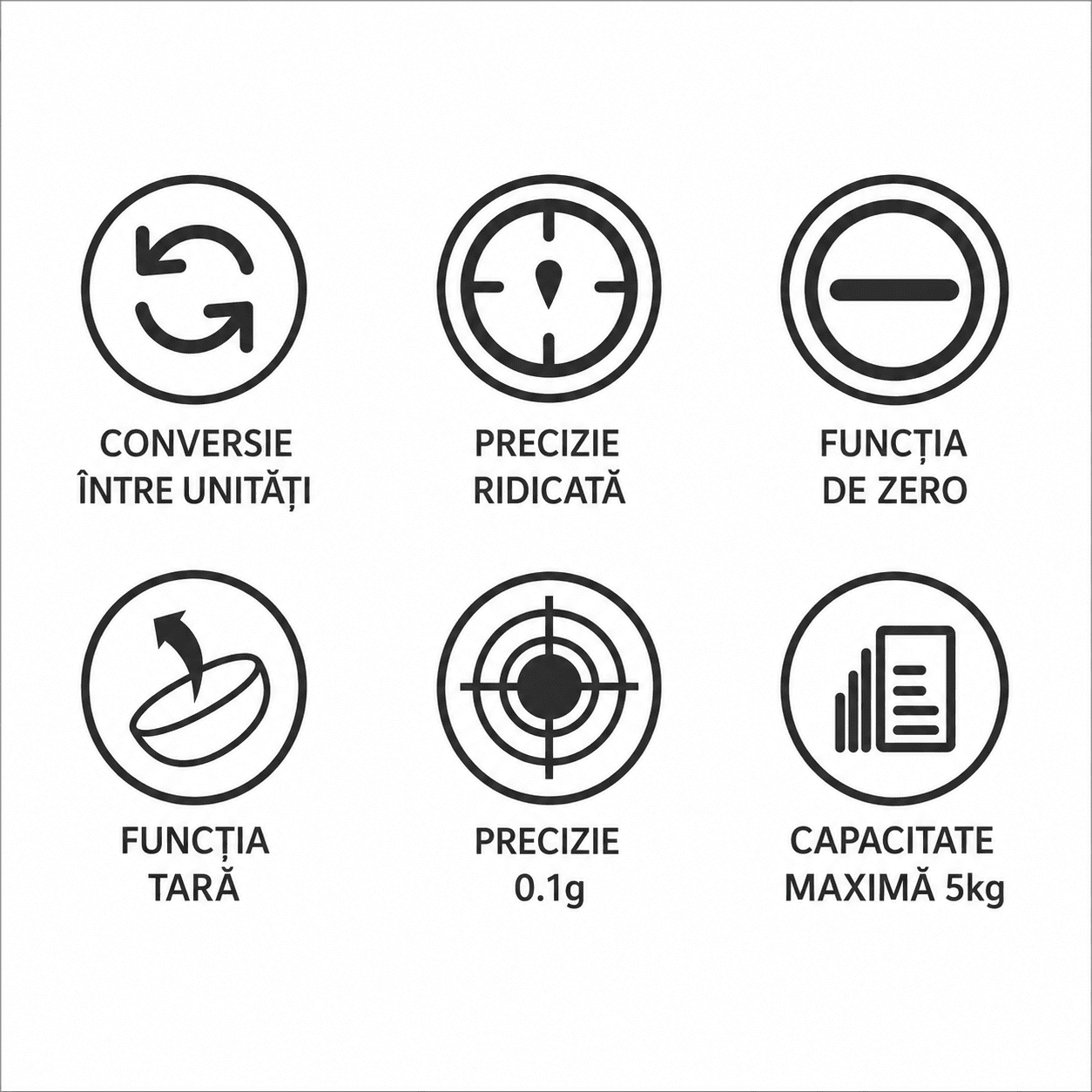 Cântar Electronic De Bucătărie Haley HY-5022, Capacitate 50 Kg, Display LCD Iluminat, Funcție Tară, Conversie Unități