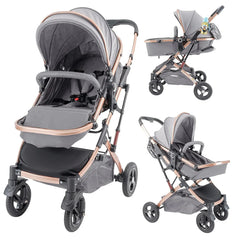 Carucior, 2 in 1 KIDOO® – Cărucior Pliabil cu Fața Inversă pentru Bebeluși cu Diverse Moduri, Cărucior Reglabil și Culisant