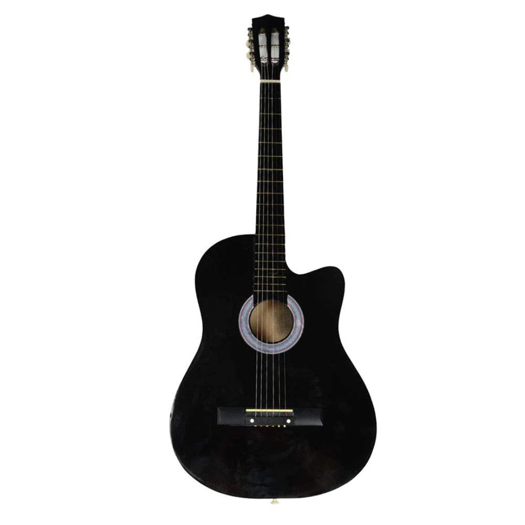 Chitara Acustica negru- 6 Corzi Metalice 4/4,Recomandata Peste 11 Ani, Inclusiv Adulti