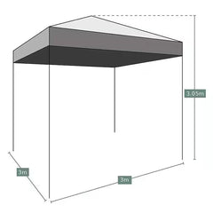 Cort tip Pavilion AT PERFORMANCE 3x3m , Prelata Impermeabila, Pliabil, Structura Metalica Solida, Pentru Curte, Gradina, Evenimente, Albastru.