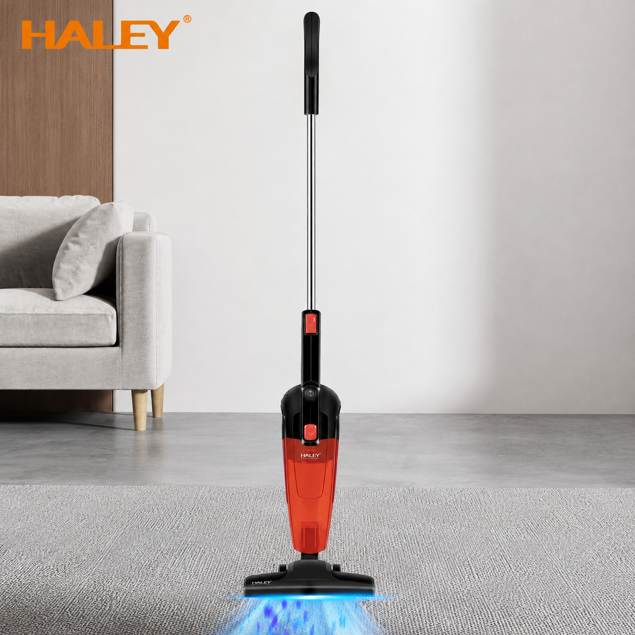 Aspirator Vertical 2 în 1 Cu Fir HALEY HY-1911, 650W, Recipient 1,2L, Tehnologie Ciclon, Filtrare în 4 Trepte, Rază 5 m