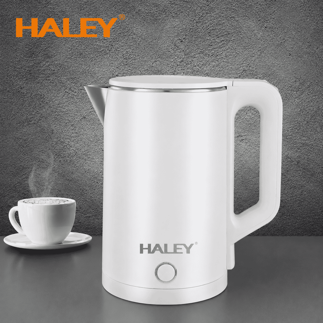 Fierbător Electric Haley HY-8870, 3L, 1800W, Oțel Inoxidabil SUS304, Bază Rotativă 360°, Oprire Automată