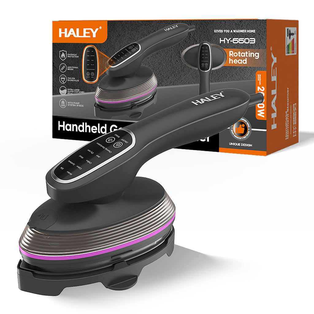 Aparat de Călcat Vertical și Orizontal cu Aburi HALEY® HY-6603, 2000W, Cap Rotativ la 90°, Panou de Control Tactil, Încălzire Rapidă în 20 Secunde, 3 Niveluri de Abur, Rezervor 120 ml, Funcție de Călcare Uscată (Copy)