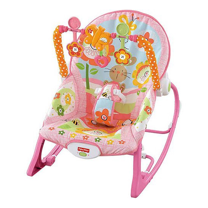 Balansoar si scaun ROCKER AT PERFORMANCE®, 3 in 1 cu Spatar reglabil Recliner, cu sunete si vibratii calmante pentru bebelusi si copii, Roz.