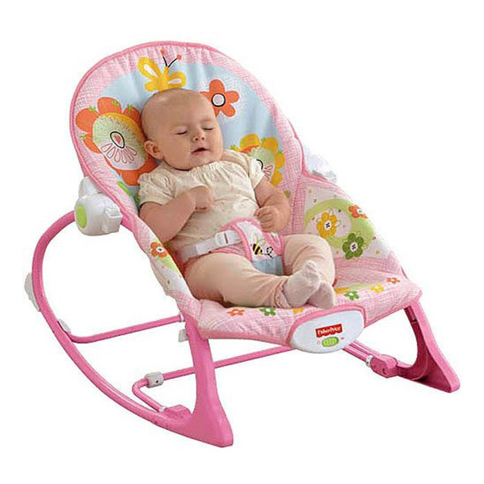 Balansoar si scaun ROCKER AT PERFORMANCE®, 3 in 1 cu Spatar reglabil Recliner, cu sunete si vibratii calmante pentru bebelusi si copii, Roz.