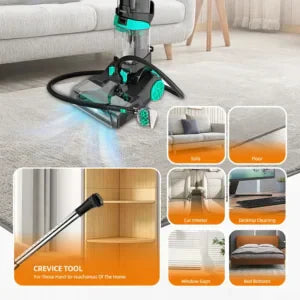 Aparat de Curățat Covoare HALEY HY-3916, 3600W, Rezervor Dublu, Încălzire Apă, Uscare Rapidă, 7.2 kg, 2.1L / 1.6L Capacitate