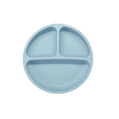 Set 6 piese din silicon fara BPA, AT PERFORMANCE®, de diversificare a hranei pentru bebelusi, 6+ luni, cu Bol, Farfurie, Cana cu pai Lingurita, Furculita, Bavetica Albastru