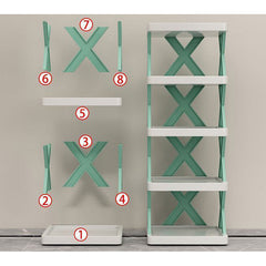 Pantofar, AT PERFORMANCE®, cu 6 rafturi, modular, alb / VERDE