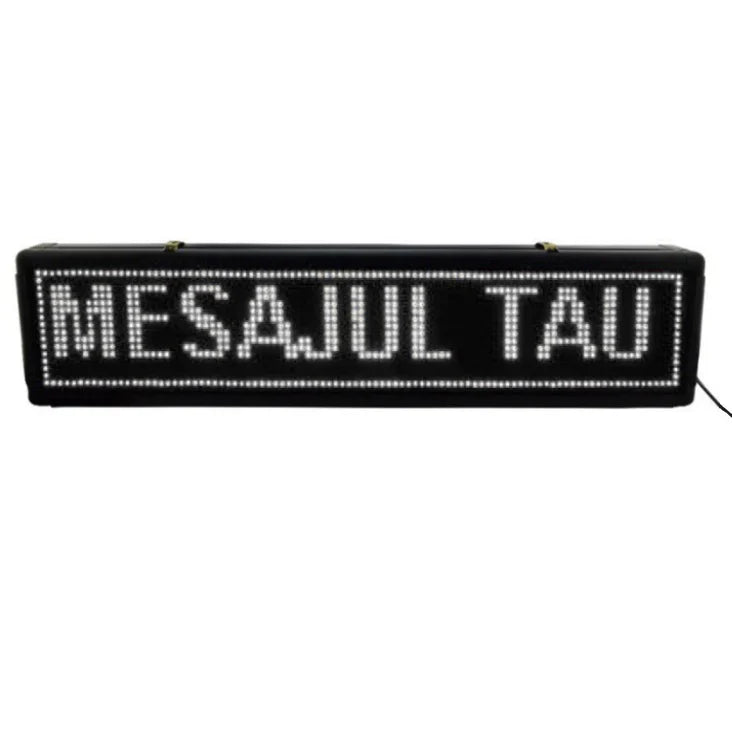 Reclama Luminoasa 70 x 20 cm, LED alb, Vizualizare 120°, Negru, afisaj mesaj programabil, exterior