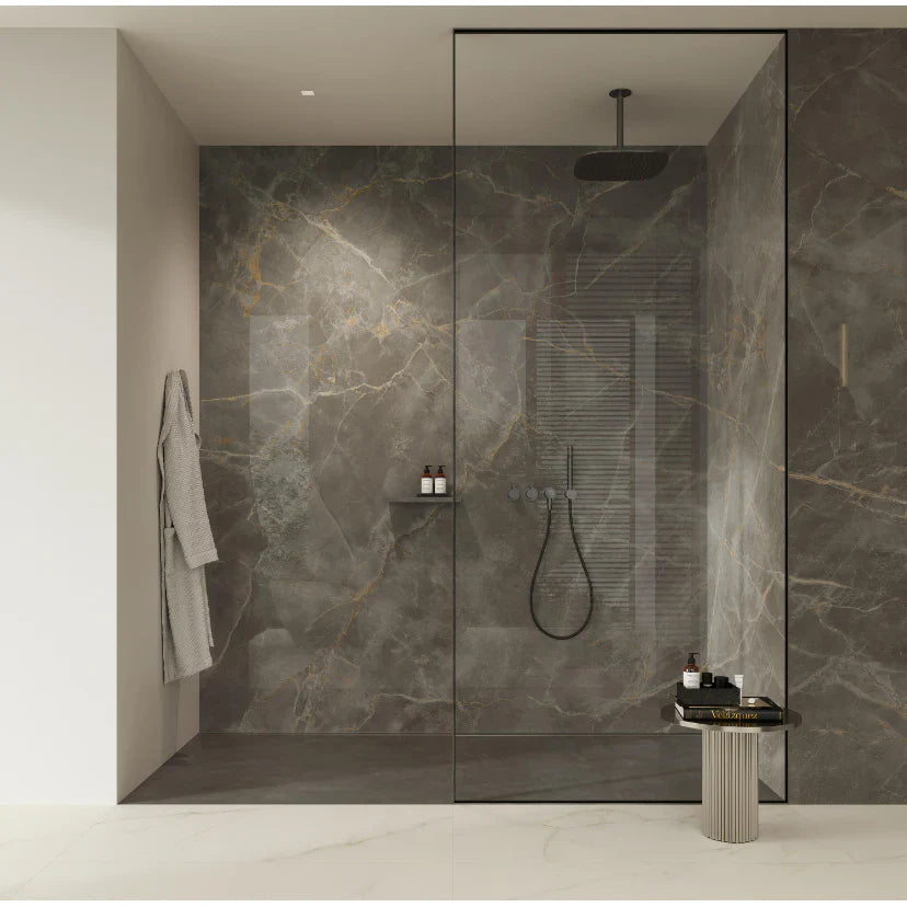 Set 10x Tapet Marmura, AT PERFORMANCE®, suprafata acoperire 1.8 mp, autoadeziv, waterproof, usor de montat, design modern, 30x60 cm, maro