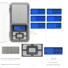 Mini cantar electronic de buzunar pentru bijuterii cu afisaj LCD, capacitate pana la 200g AT PERFORMANCE®