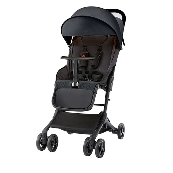 Cărucior copii pliabil AT PERFORMANCE® – Ultra compact, 5 kg, aluminiu, 6-36 luni, ideal pentru avion, negru