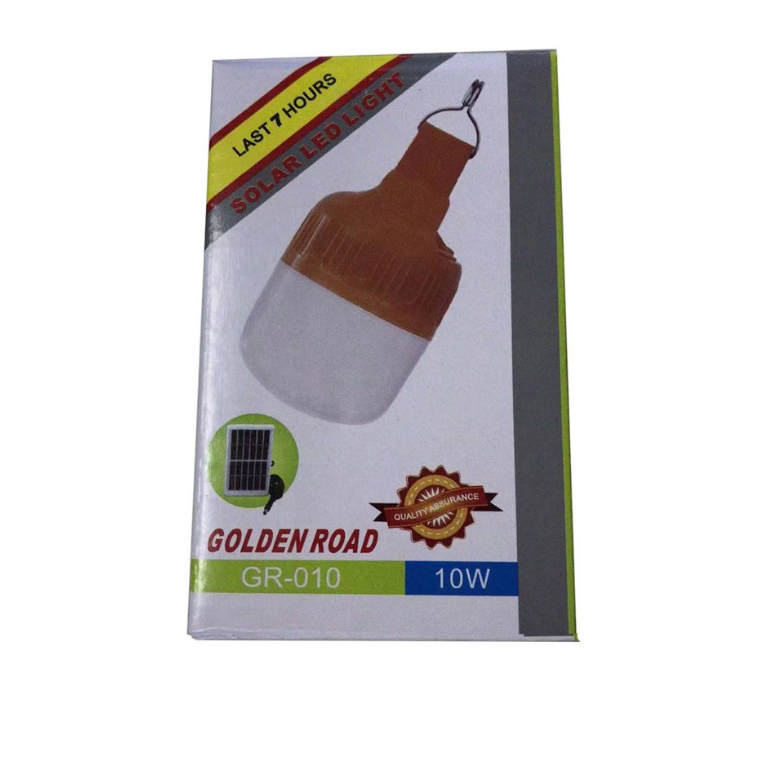 Bec LED, Incarcare Solar, Putere 10W, Exterior, 3 intensitati a luminii, Mod SOS, Luminare intermitenta, Panou Solar 6V, Buton ON/OFF, Incarcare 6 - 10 h, Culoare Portocaliu