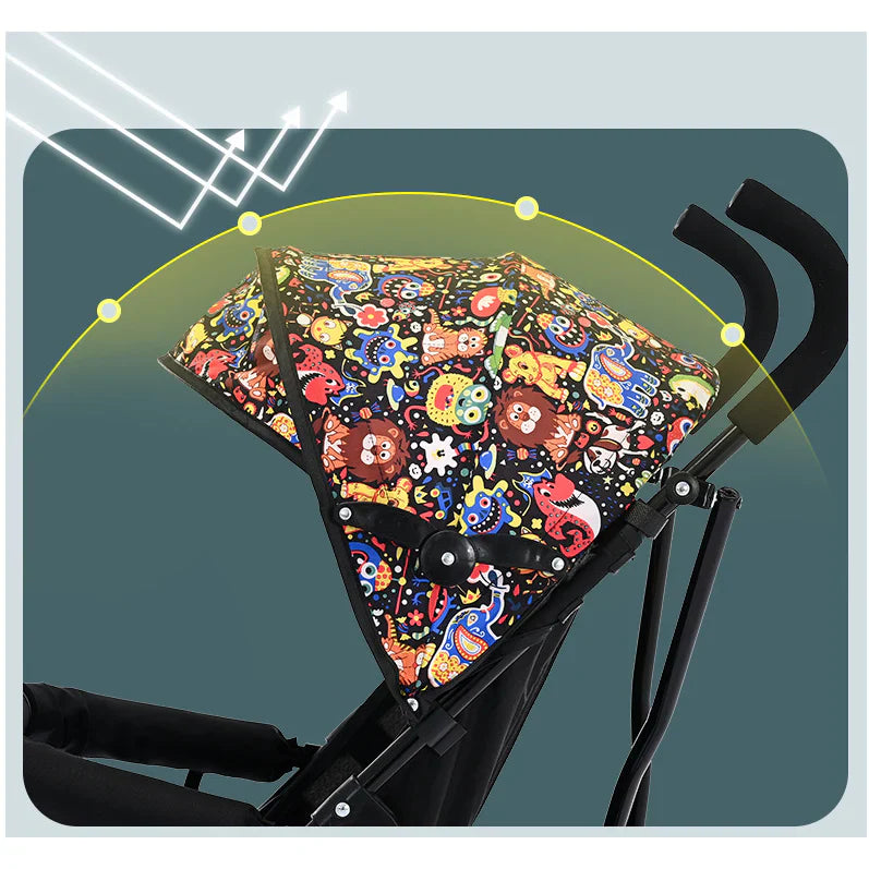 Carucior multifunctional At Performance, usor, pliabil, pentru bebelusi, 3 in 1, cu copertina pentru protectie UV, multicolor