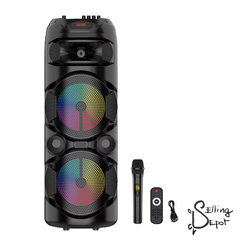 Boxă Portabilă AT Performance ZQS8220, 2×8”, Bluetooth 5.0, Lumini LED, Microfon