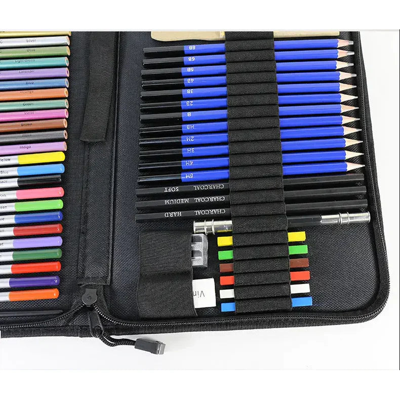 Set de arta, AT PERFORMANCE, de lux, pentru desen perfect, profesional, de 51 buc