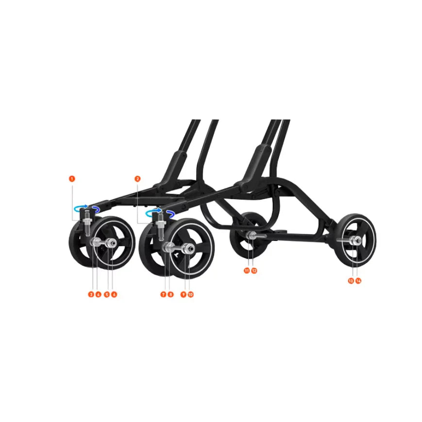 Cărucior copii pliabil AT PERFORMANCE® – Ultra compact, 5 kg, aluminiu, 6-36 luni, ideal pentru avion, negru