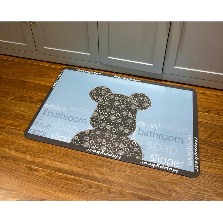 Covor de baie antiderapant, At Performance, Substrat absorbant si uscare rapida, Usor de curatat, Dimensiuni 40 x 60 cm, Calitate Premium, Albastru