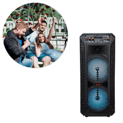 Boxa Activa Portabila  XXL 608, 250 W, 2 Subwoofere De 6.5 Inch , USB, Radio, Blueooth ,Microfoan CU Fir CADOU CASTII wireless i9s